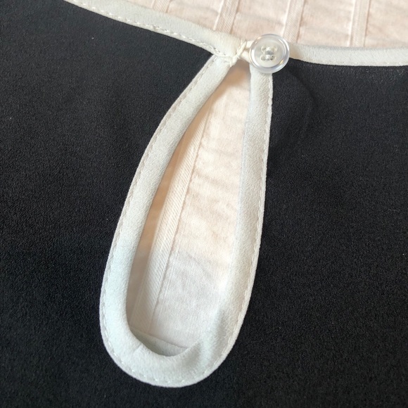 Spense Black Blouse with White and Button Details - Picture 6 of 14